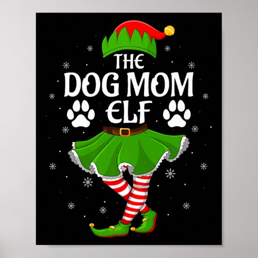 Dog Mom Elf Christmas Family Girls Women Elf Squad Poster (Vorne)