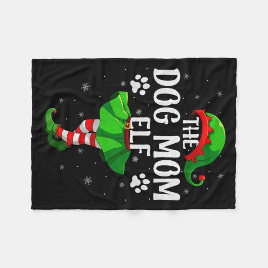 Dog Mom Elf Christmas Girls Women Elf Squad Xmas F Fleecedecke (Vorderseite (Horizontal))