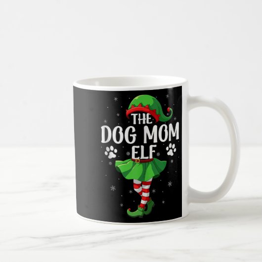 Dog Mom Elf Christmas Girls Women Elf Squad Xmas F Kaffeetasse (Rechts)