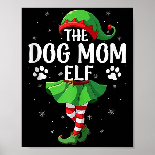 Dog Mom Elf Christmas Girls Women Elf Squad Xmas F Poster (Vorne)