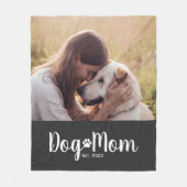 Dog Mom Established Script Photo Fleecedecke (Vorderseite)
