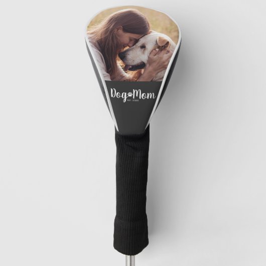Dog Mom Established Script Photo Golf Headcover (Vorderseite)