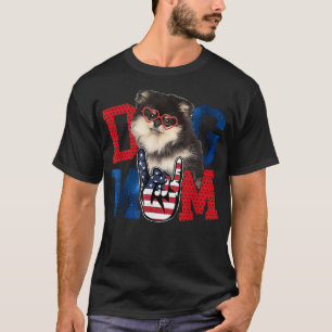 Dog Mom Happy Mother's Day Love Dog USA American F T-Shirt