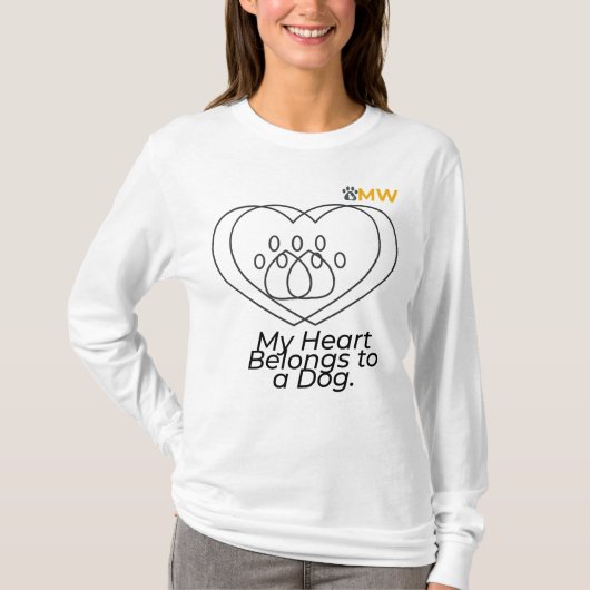 Dog Mom Heart Shirt – Chic Double Heart Long Sleev (Vorderseite)