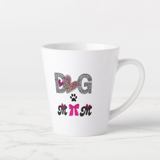 Dog Mom Leopard Heart Mug -Mom Lover Gift Milchtasse (Rechts)