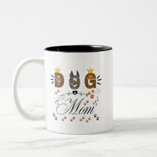 Dog Mom Leopard Print Paw Design/Leopard Dog Mom Zweifarbige Tasse