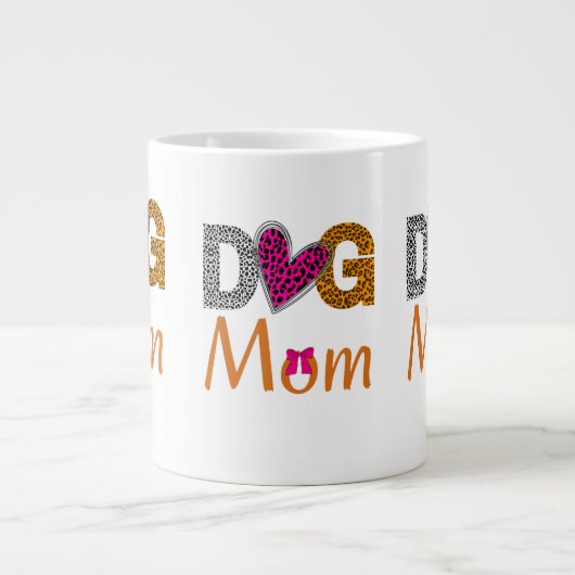 Dog Mom Leopard Print/Trending Dog  Lover Gift Jumbo-Tasse (Vorderseite)