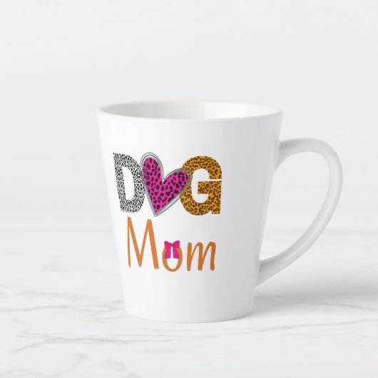 Dog Mom Leopard Print/Trending Dog  Lover Gift Milchtasse (Rechts)