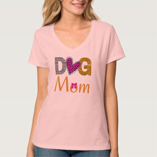 Dog Mom Leopard  Print /Trending Dog Lover Gift T-Shirt (Vorderseite)