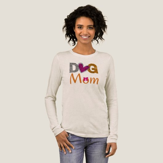 Dog Mom Leopard Print /Trending Dog Lover Gift Tri-Blend Shirt (Volle Vorderseite)