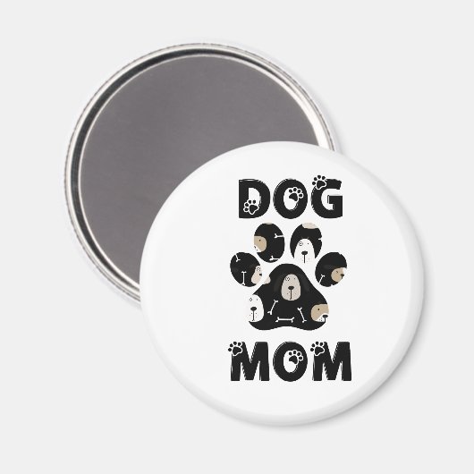 Dog Mom  Magnet (Vorderseite/Rückseite)