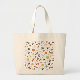 Dog Mom Park Bag | Terracotta & Sage Bone Pattern Jumbo Stoffbeutel