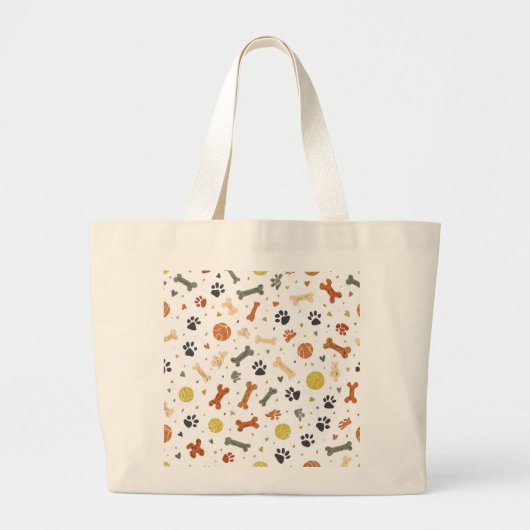 Dog Mom Park Bag | Terracotta & Sage Bone Pattern Jumbo Stoffbeutel (Vorne)