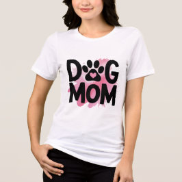 Dog Mom Paw Print Heart Women T-Shirt Dog Lover Gi Tri-Blend Shirt