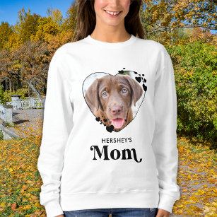 Dog MOM Personalized Heart Dog Lover Pet Foto Sweatshirt