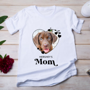 Dog MOM Personalized Heart Dog Lover Pet Foto T-Shirt
