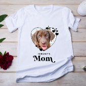 Dog MOM Personalized Heart Dog Lover Pet Foto T-Shirt