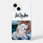 Dog Mom Photo Black  text iPhone Case (Rückseite)