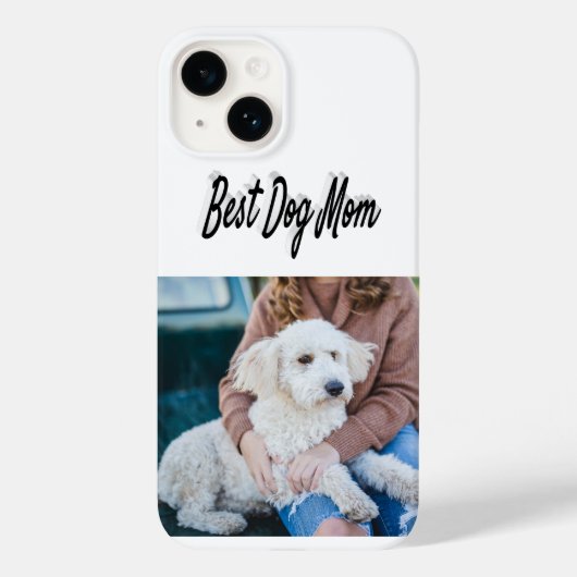 Dog Mom Photo Black text iPhone Case (Rückseite)