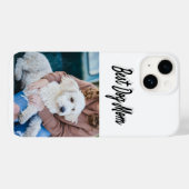 Dog Mom Photo Black text iPhone Case (Rückseite (Horizontal))