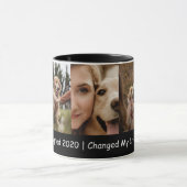 Dog Mom Photo Collage With Adoption Year Tasse (Zentrum)