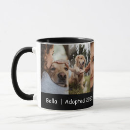 Dog Mom Photo Collage With Adoption Year Tasse