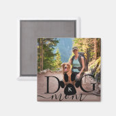 Dog Mom photo memory monogram Magnet (Vorderseite/Rückseite)