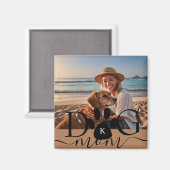 Dog Mom photo memory monogram Magnet (Vorderseite/Rückseite)