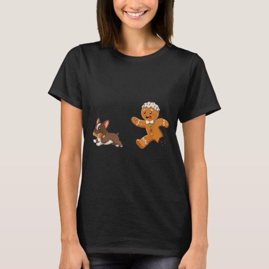 Dog Mom Shirt Gingerbread Chasing French Bulldog C (Vorderseite)