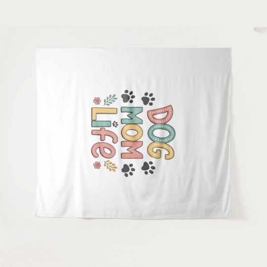 Dog Mom Sunflower Dog Lover Wandteppich (Vorderseite (Horizontal))