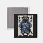 Dog Mops Samurai Funny Japanischer Krieger Kunst M Magnet (Vorderseite/Rückseite)