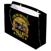 Dog Motorrad Große Geschenktüte (Rückseite Schrägansicht)