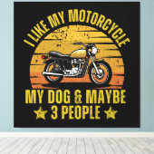 Dog Motorrad Leinwanddruck (Insitu (Holzboden))