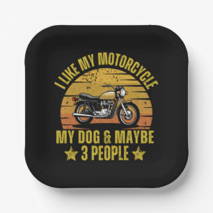 Dog Motorrad Pappteller