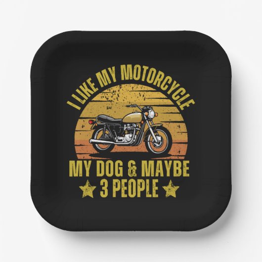 Dog Motorrad Pappteller (Vorderseite)