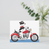 Dog Motorrad Postkarte (Stehend Vorderseite)