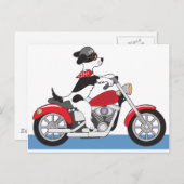 Dog Motorrad Postkarte (Vorne/Hinten)