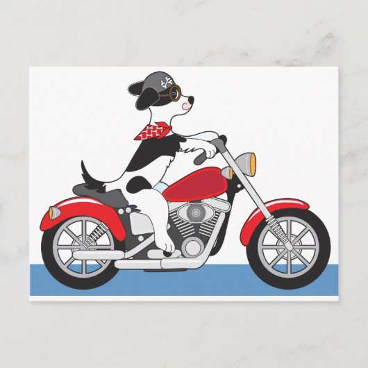Dog Motorrad Postkarte (Vorderseite)