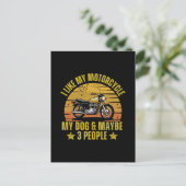 Dog Motorrad Postkarte (Stehend Vorderseite)
