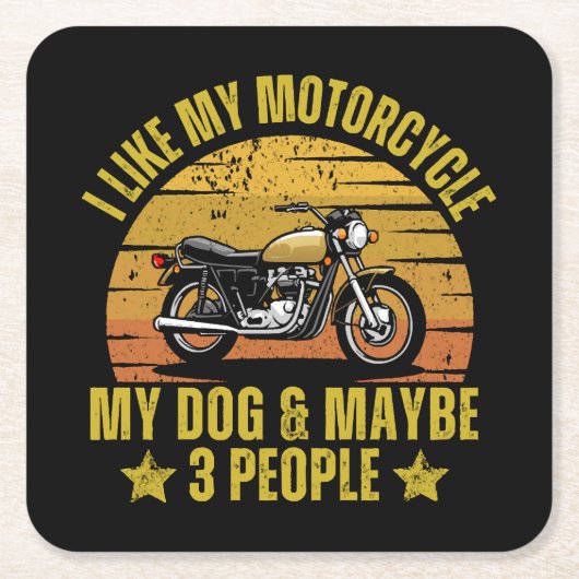 Dog Motorrad Rechteckiger Pappuntersetzer (Vorderseite)