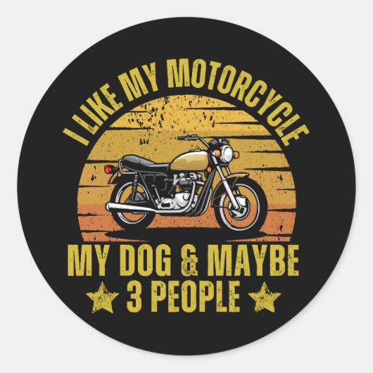Dog Motorrad Runder Aufkleber (Vorderseite)