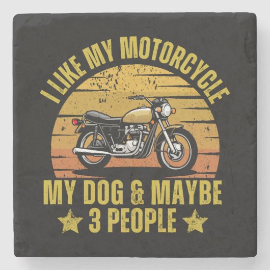 Dog Motorrad Steinuntersetzer (Vorderseite)
