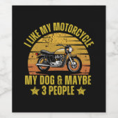 Dog Motorrad Weinetikett (Einzelnes Label)
