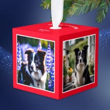 Dog Multi Foto Red Christmas
