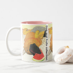 Dog-Mund und Wassermelone Zwei-Tone-Tasse Zweifarbige Tasse