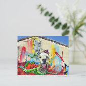 Dog Mural Graffiti Postkarte (Stehend Vorderseite)
