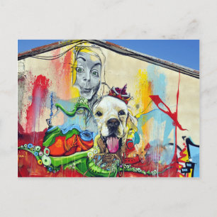 Dog Mural Graffiti Postkarte