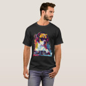 Dog Music DJ Techno Turntable DJ Dog Artwork EDM T-Shirt (Vorne ganz)