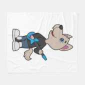 Dog Musician Gitarre Fleecedecke (Vorderseite (Horizontal))