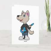 Dog Musician Gitarre Karte (Rückseite)